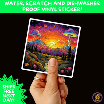 PSYCHEDELIC ART STICKERS | Trippy Groovy Vinyl Decals for Journals, Water Bottles, Laptops, Hippie Aesthetic Stickers for Vibe Lovers