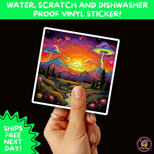 PSYCHEDELIC ART STICKERS | Trippy Groovy Vinyl Decals for Journals, Water Bottles, Laptops, Hippie Aesthetic Stickers for Vibe Lovers