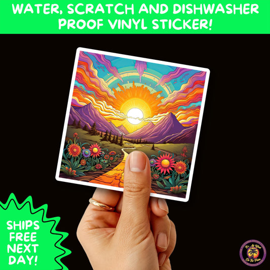 PSYCHEDELIC ART STICKERS | Trippy Groovy Vinyl Decals for Journals, Water Bottles, Laptops, Hippie Aesthetic Stickers for Vibe Lovers