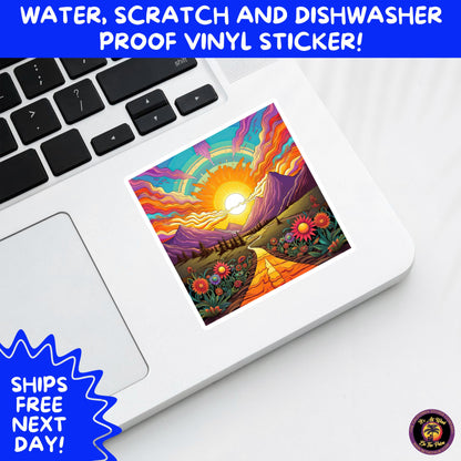 PSYCHEDELIC ART STICKERS | Trippy Groovy Vinyl Decals for Journals, Water Bottles, Laptops, Hippie Aesthetic Stickers for Vibe Lovers