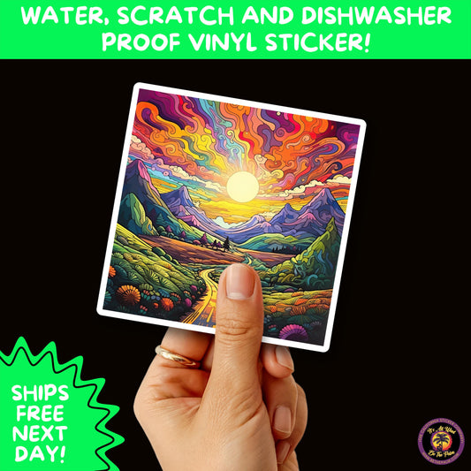 PSYCHEDELIC ART STICKERS | Trippy Groovy Vinyl Decals for Journals, Water Bottles, Laptops, Hippie Aesthetic Stickers for Vibe Lovers