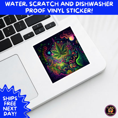 PSYCHEDELIC ART STICKERS | Trippy Groovy Vinyl Decals for Journals, Water Bottles, Laptops, Hippie Aesthetic Stickers for Vibe Lovers