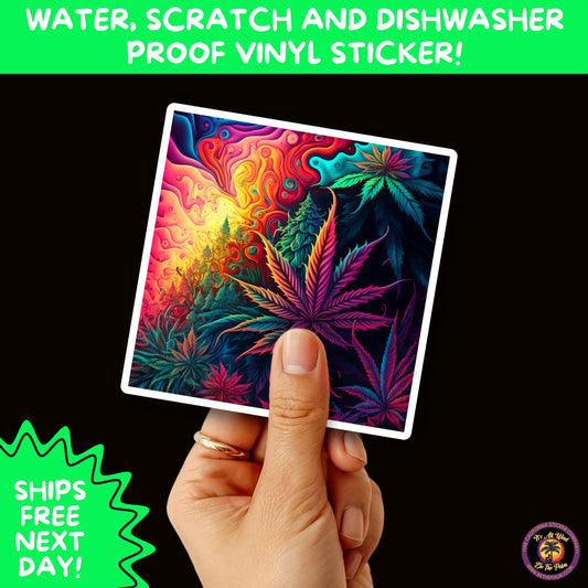 PSYCHEDELIC ART STICKERS | Trippy Groovy Vinyl Decals for Journals, Water Bottles, Laptops, Hippie Aesthetic Stickers for Vibe Lovers