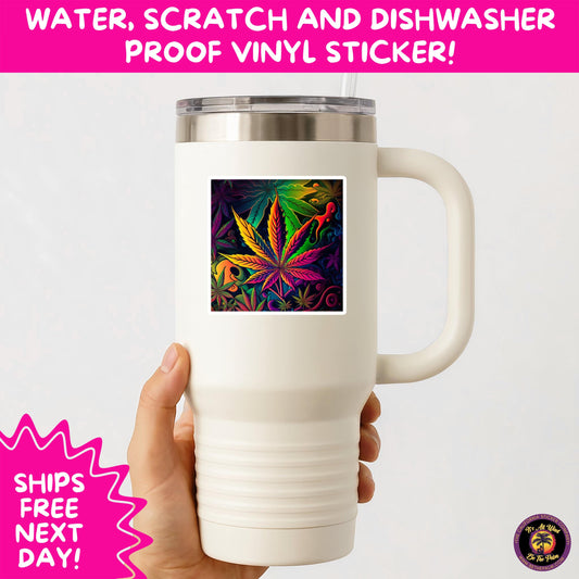 PSYCHEDELIC ART STICKERS | Trippy Groovy Vinyl Decals for Journals, Water Bottles, Laptops, Hippie Aesthetic Stickers for Vibe Lovers