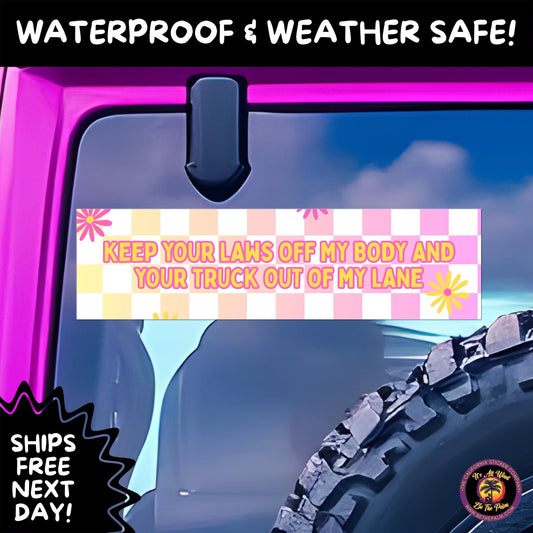 BUMPER STICKER | Funny Vinyl Decals for Cars Trucks Laptops Durable Waterproof Outdoor Sticker Gift for Drivers and Road Trips