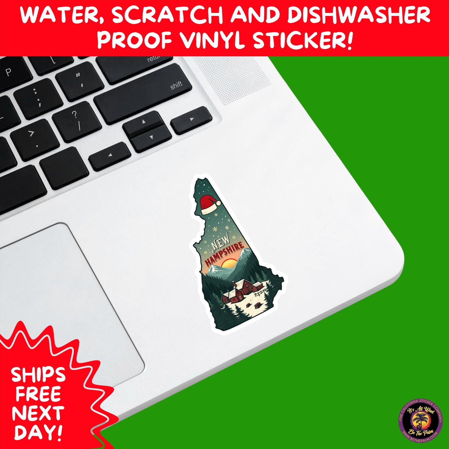 CHRISTMAS STICKER PACK | Festive Holiday Decor Vinyl Stickers Perfect for Journals Gifts Planners Stocking Stuffers Winter for New Hampshire