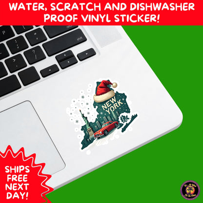 CHRISTMAS STICKER PACK | Festive Holiday Decor Vinyl Stickers Perfect for Journals Gifts Planners Stocking Stuffers Winter for New York