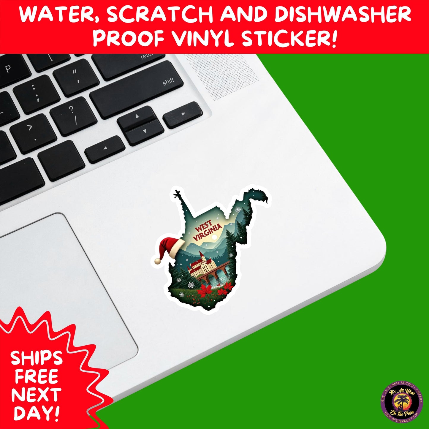 CHRISTMAS STICKER PACK | Festive Holiday Decor Vinyl Stickers Perfect for Journals Gifts Planners Stocking Stuffers Winter for West Virginia