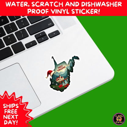 CHRISTMAS STICKER PACK | Festive Holiday Decor Vinyl Stickers Perfect for Journals Gifts Planners Stocking Stuffers Winter for West Virginia