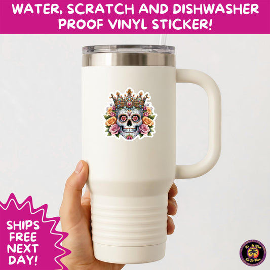 SUGAR SKULL STICKERS Day of the Dead Aesthetic Sticker Pack for Journals Laptops Water Bottles Halloween Decor and Spooky Season Gifts