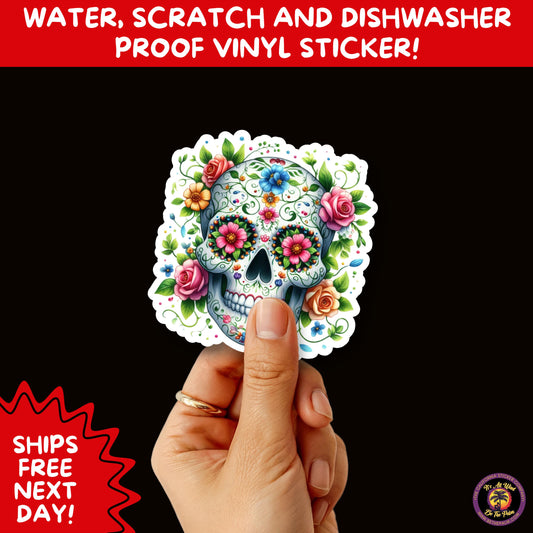 SUGAR SKULL STICKERS Day of the Dead Aesthetic Sticker Pack for Journals Laptops Water Bottles Halloween Decor and Spooky Season Gifts