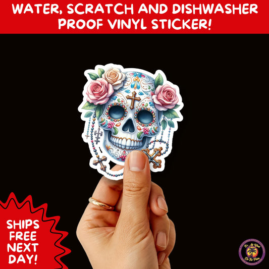 SUGAR SKULL STICKERS Day of the Dead Aesthetic Sticker Pack for Journals Laptops Water Bottles Halloween Decor and Spooky Season Gifts