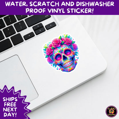 SUGAR SKULL STICKERS Day of the Dead Aesthetic Sticker Pack for Journals Laptops Water Bottles Halloween Decor and Spooky Season Gifts
