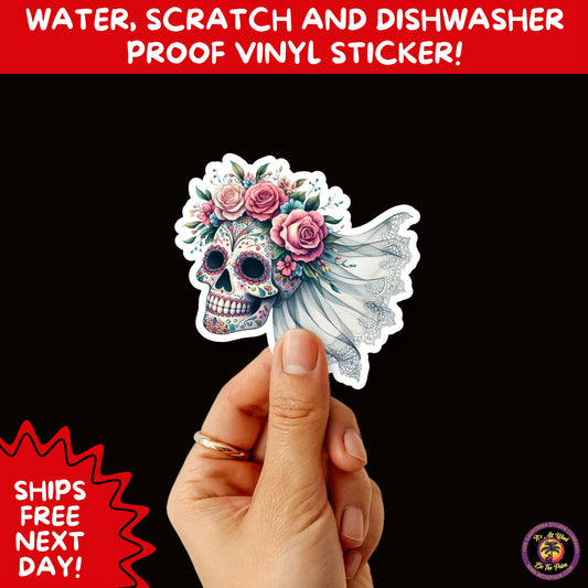 SUGAR SKULL STICKERS Day of the Dead Aesthetic Sticker Pack for Journals Laptops Water Bottles Halloween Decor and Spooky Season Gifts