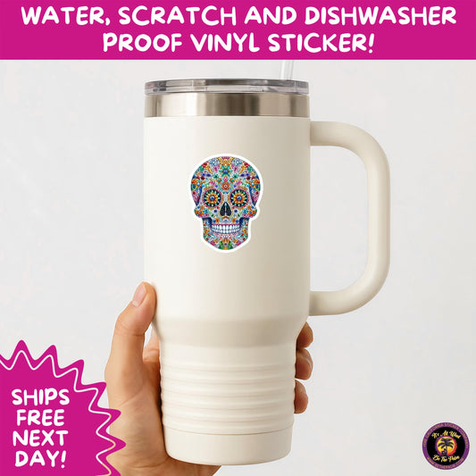 SUGAR SKULL STICKERS Day of the Dead Aesthetic Sticker Pack for Journals Laptops Water Bottles Halloween Decor and Spooky Season Gifts