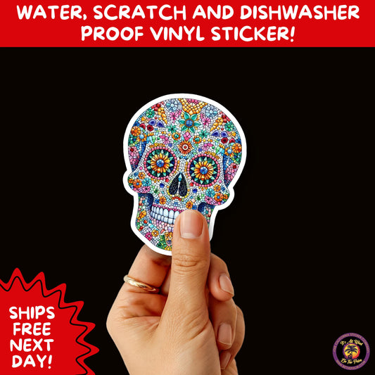 SUGAR SKULL STICKERS Day of the Dead Aesthetic Sticker Pack for Journals Laptops Water Bottles Halloween Decor and Spooky Season Gifts