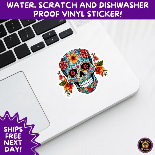 SUGAR SKULL STICKERS Day of the Dead Aesthetic Sticker Pack for Journals Laptops Water Bottles Halloween Decor and Spooky Season Gifts
