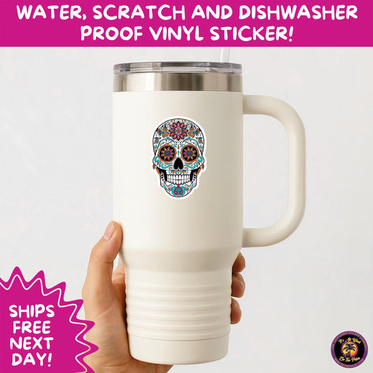 SUGAR SKULL STICKERS Day of the Dead Aesthetic Sticker Pack for Journals Laptops Water Bottles Halloween Decor and Spooky Season Gifts