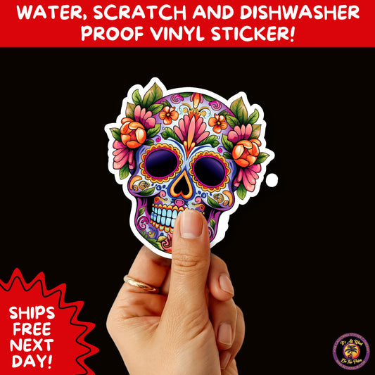 SUGAR SKULL STICKERS Day of the Dead Aesthetic Sticker Pack for Journals Laptops Water Bottles Halloween Decor and Spooky Season Gifts