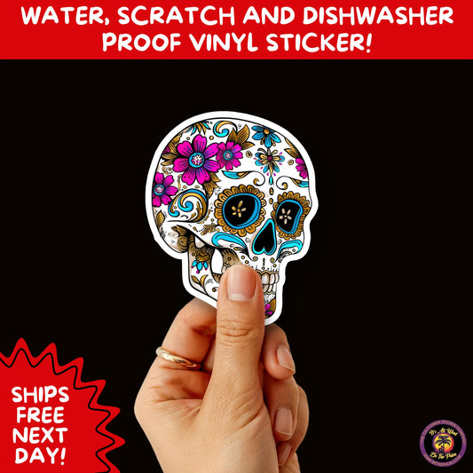 SUGAR SKULL STICKERS Day of the Dead Aesthetic Sticker Pack for Journals Laptops Water Bottles Halloween Decor and Spooky Season Gifts