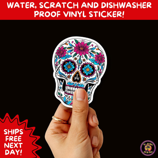 SUGAR SKULL STICKERS Day of the Dead Aesthetic Sticker Pack for Journals Laptops Water Bottles Halloween Decor and Spooky Season Gifts