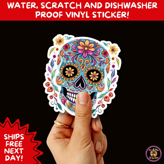 SUGAR SKULL STICKERS Day of the Dead Aesthetic Sticker Pack for Journals Laptops Water Bottles Halloween Decor and Spooky Season Gifts