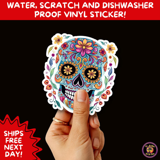 SUGAR SKULL STICKERS Day of the Dead Aesthetic Sticker Pack for Journals Laptops Water Bottles Halloween Decor and Spooky Season Gifts