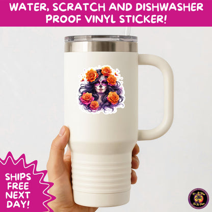 SUGAR SKULL STICKERS Day of the Dead Aesthetic Sticker Pack for Journals Laptops Water Bottles Halloween Decor and Spooky Season Gifts