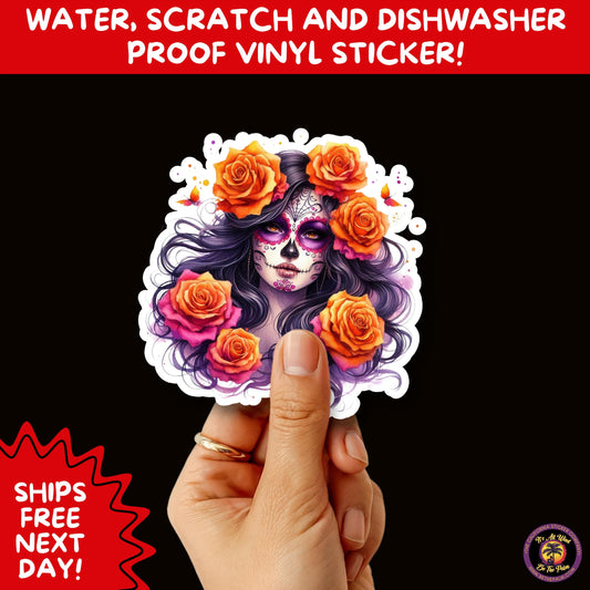 SUGAR SKULL STICKERS Day of the Dead Aesthetic Sticker Pack for Journals Laptops Water Bottles Halloween Decor and Spooky Season Gifts