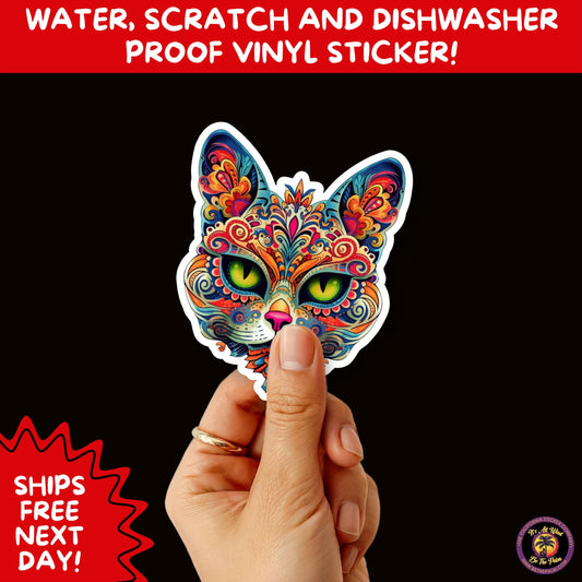 SUGAR SKULL STICKERS Day of the Dead Aesthetic Sticker Pack for Journals Laptops Water Bottles Halloween Decor and Spooky Season Gifts