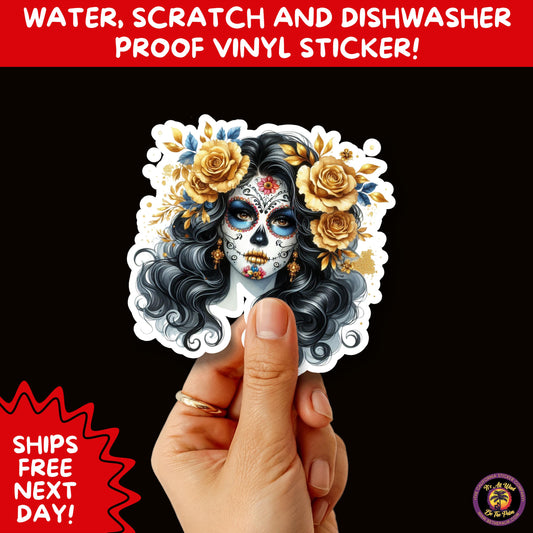 SUGAR SKULL STICKERS Day of the Dead Aesthetic Sticker Pack for Journals Laptops Water Bottles Halloween Decor and Spooky Season Gifts