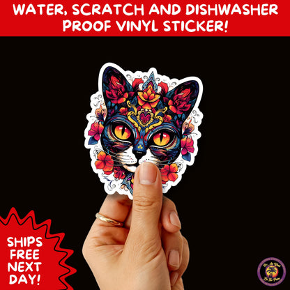 SUGAR SKULL STICKERS Day of the Dead Aesthetic Sticker Pack for Journals Laptops Water Bottles Halloween Decor and Spooky Season Gifts