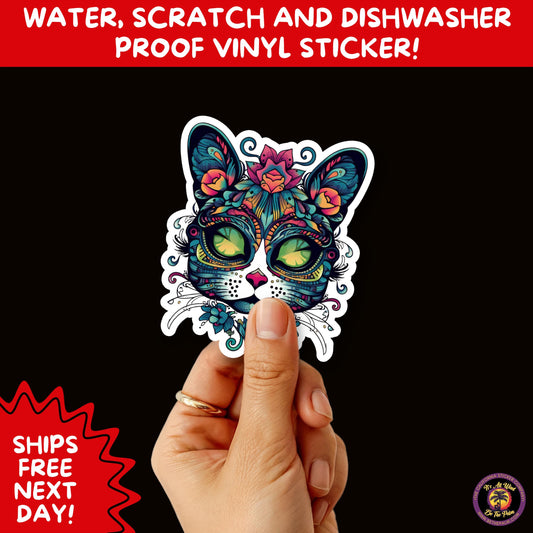 SUGAR SKULL STICKERS Day of the Dead Aesthetic Sticker Pack for Journals Laptops Water Bottles Halloween Decor and Spooky Season Gifts