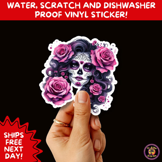 SUGAR SKULL STICKERS Day of the Dead Aesthetic Sticker Pack for Journals Laptops Water Bottles Halloween Decor and Spooky Season Gifts