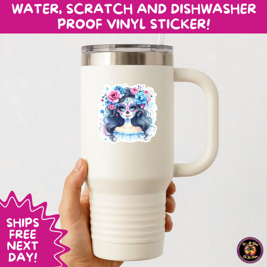 SUGAR SKULL STICKERS Day of the Dead Aesthetic Sticker Pack for Journals Laptops Water Bottles Halloween Decor and Spooky Season Gifts