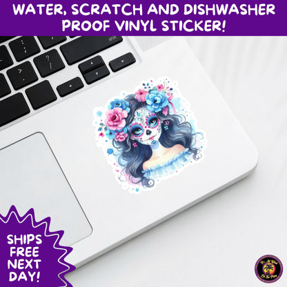 SUGAR SKULL STICKERS Day of the Dead Aesthetic Sticker Pack for Journals Laptops Water Bottles Halloween Decor and Spooky Season Gifts