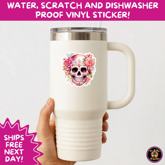 SUGAR SKULL STICKERS Day of the Dead Aesthetic Sticker Pack for Journals Laptops Water Bottles Halloween Decor and Spooky Season Gifts