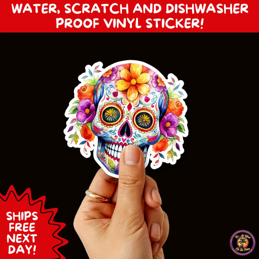 SUGAR SKULL STICKERS Day of the Dead Aesthetic Sticker Pack for Journals Laptops Water Bottles Halloween Decor and Spooky Season Gifts