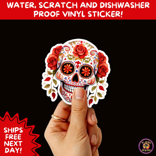 SUGAR SKULL STICKERS Day of the Dead Aesthetic Sticker Pack for Journals Laptops Water Bottles Halloween Decor and Spooky Season Gifts