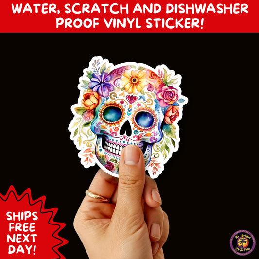SUGAR SKULL STICKERS Day of the Dead Aesthetic Sticker Pack for Journals Laptops Water Bottles Halloween Decor and Spooky Season Gifts