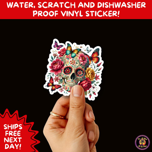 SUGAR SKULL STICKERS Day of the Dead Aesthetic Sticker Pack for Journals Laptops Water Bottles Halloween Decor and Spooky Season Gifts