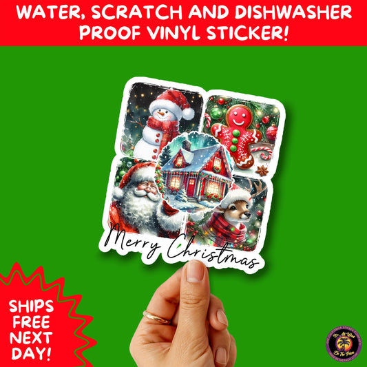 CHRISTMAS STICKER PACK | Festive Holiday Decor Vinyl Stickers Perfect for Journals Gifts Planners Stocking Stuffers Winter for coffee lovers