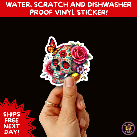 SUGAR SKULL STICKERS Day of the Dead Aesthetic Sticker Pack for Journals Laptops Water Bottles Halloween Decor and Spooky Season Gifts