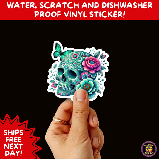 SUGAR SKULL STICKERS Day of the Dead Aesthetic Sticker Pack for Journals Laptops Water Bottles Halloween Decor and Spooky Season Gifts