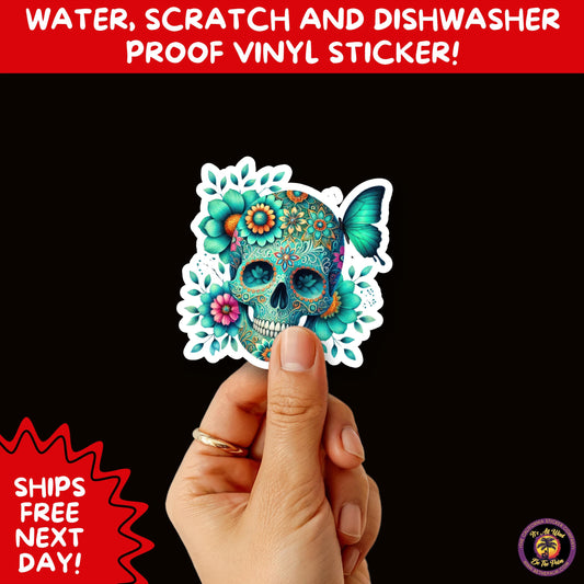 SUGAR SKULL STICKERS Day of the Dead Aesthetic Sticker Pack for Journals Laptops Water Bottles Halloween Decor and Spooky Season Gifts
