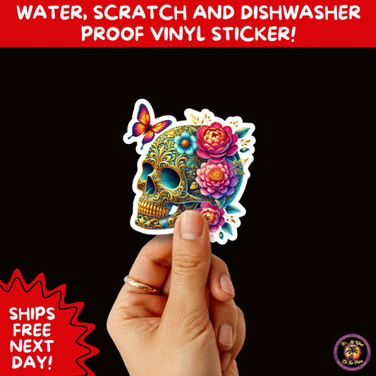 SUGAR SKULL STICKERS Day of the Dead Aesthetic Sticker Pack for Journals Laptops Water Bottles Halloween Decor and Spooky Season Gifts
