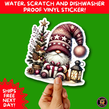 CHRISTMAS STICKER PACK | Festive Holiday Decor Vinyl Stickers Perfect for Journals Gifts Planners Stocking Stuffers Winter for gnome lovers