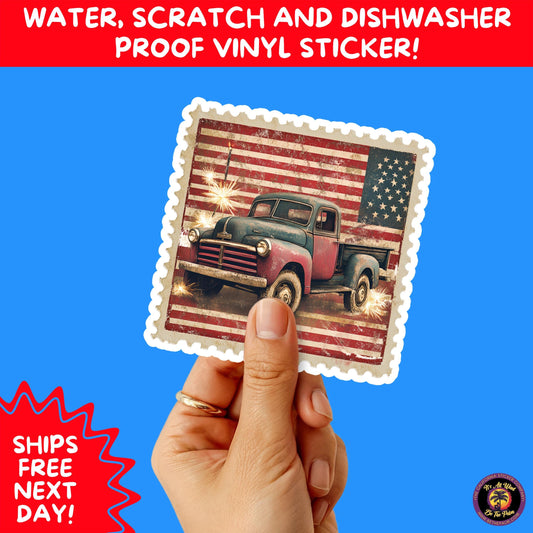 4th of july | sticker pack independence day vinyl decals, usa flag, fireworks, red white blue summer holiday patriotic sticker set