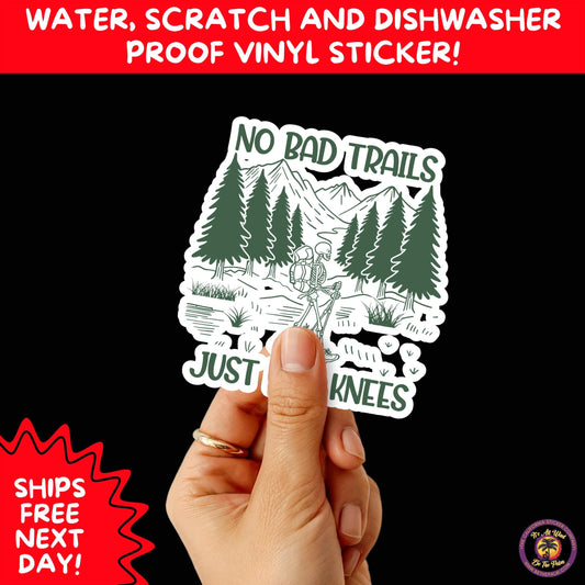 HIKING STICKERS | Set Waterproof Vinyl Decals Ideal for Backpacks Journals Cars Perfect Gift for Trail Walkers Campers and Outdoor Fans