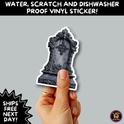 DARK GOTHIC STICKERS – Witchcore, Spooky, Occult, Alternative Vinyl Decals for Journals, Water Bottles, cemetery, headstone, and MacBooks